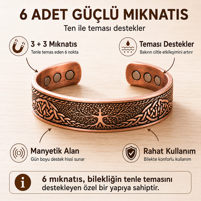Nur Ana Şifa Ağacı Bakır Bileklik